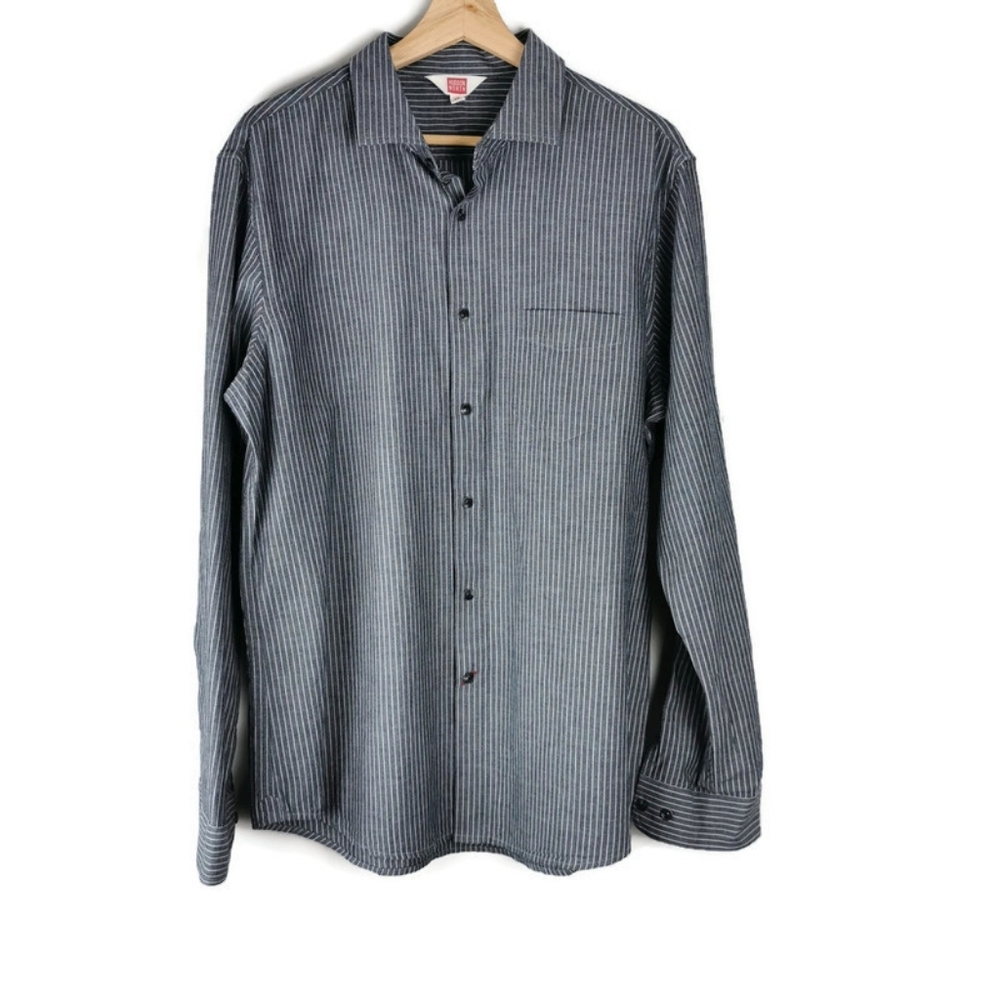 Hudson‎ North Striped Button Down Shirt Large